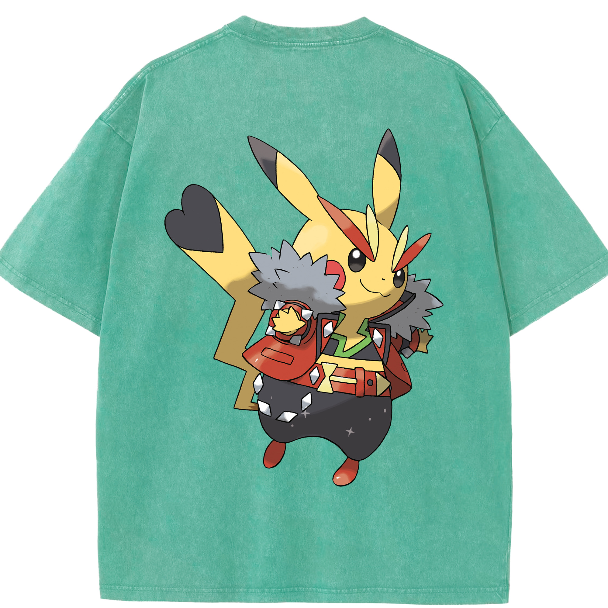 （画像用） ポケットモンスター Pokémon 綿100% ヴィンテージ風 半袖Tシャツ（背面プリント）